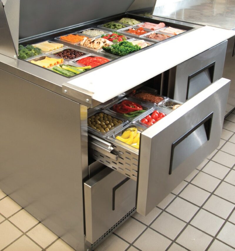 Prep Table Fridge Refrigerated, Food Prep Table Refrigerator